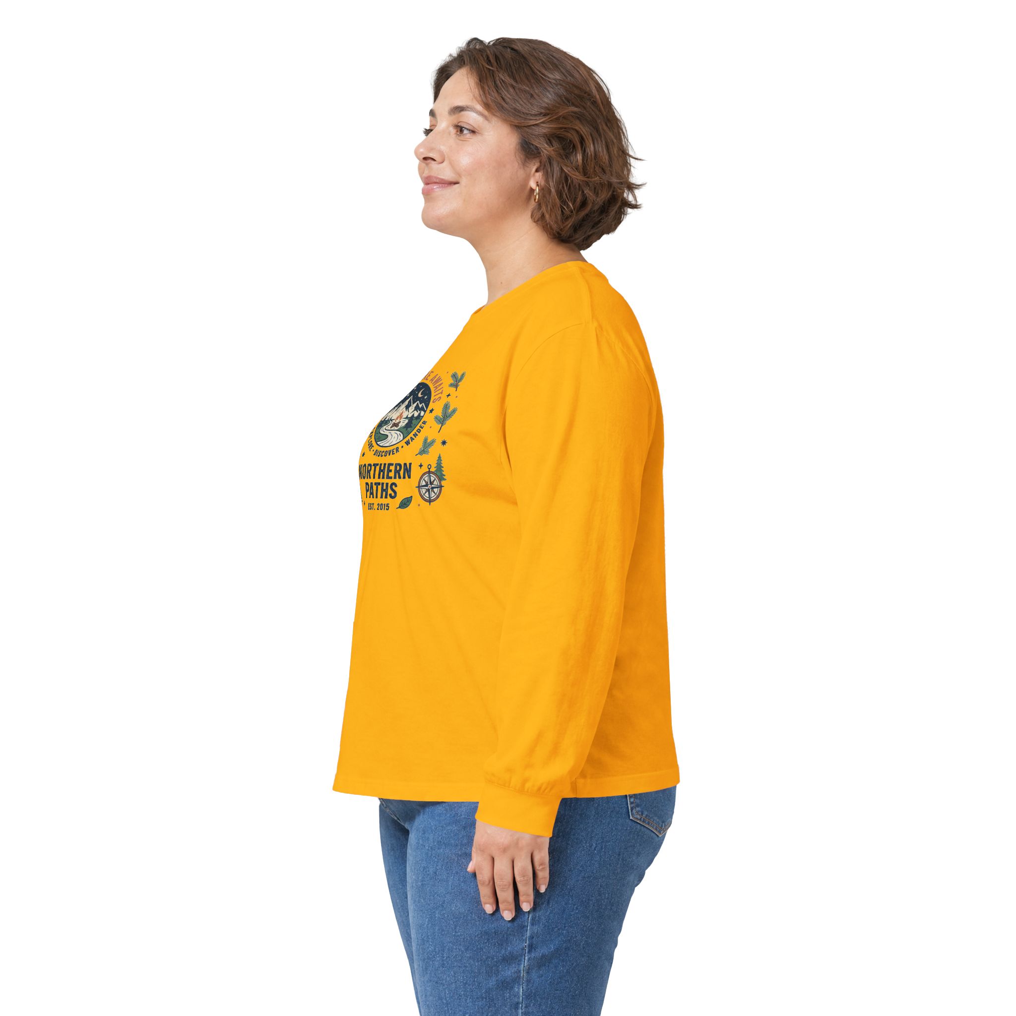 Northern Paths Nature Long Sleeve Tee — Adventure Patch Graphic - Image 19