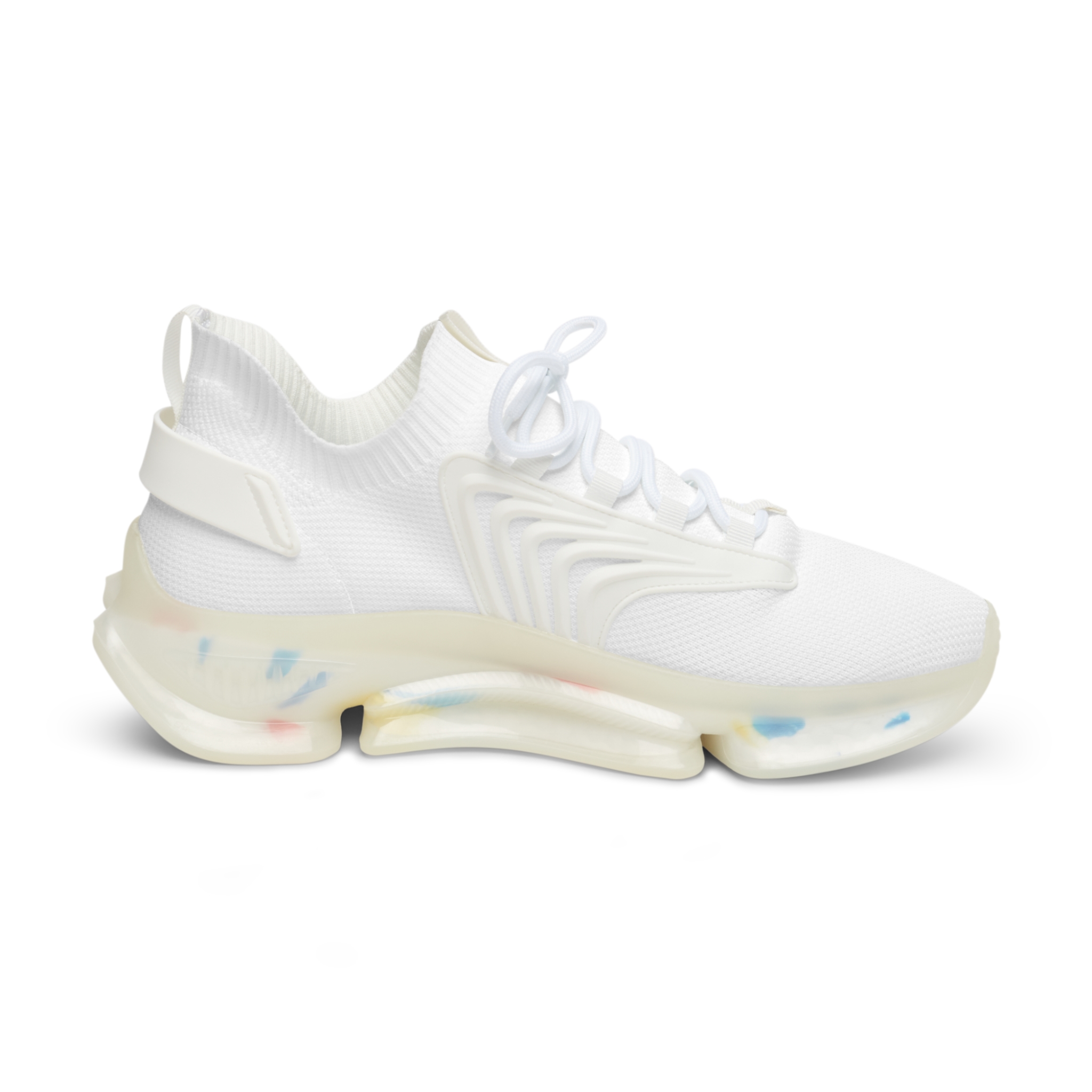 DIAMOND AND CO Men's White Mesh Sneakers — Lightweight Breathable Athletic Shoes with Speckled Sole - Image 7