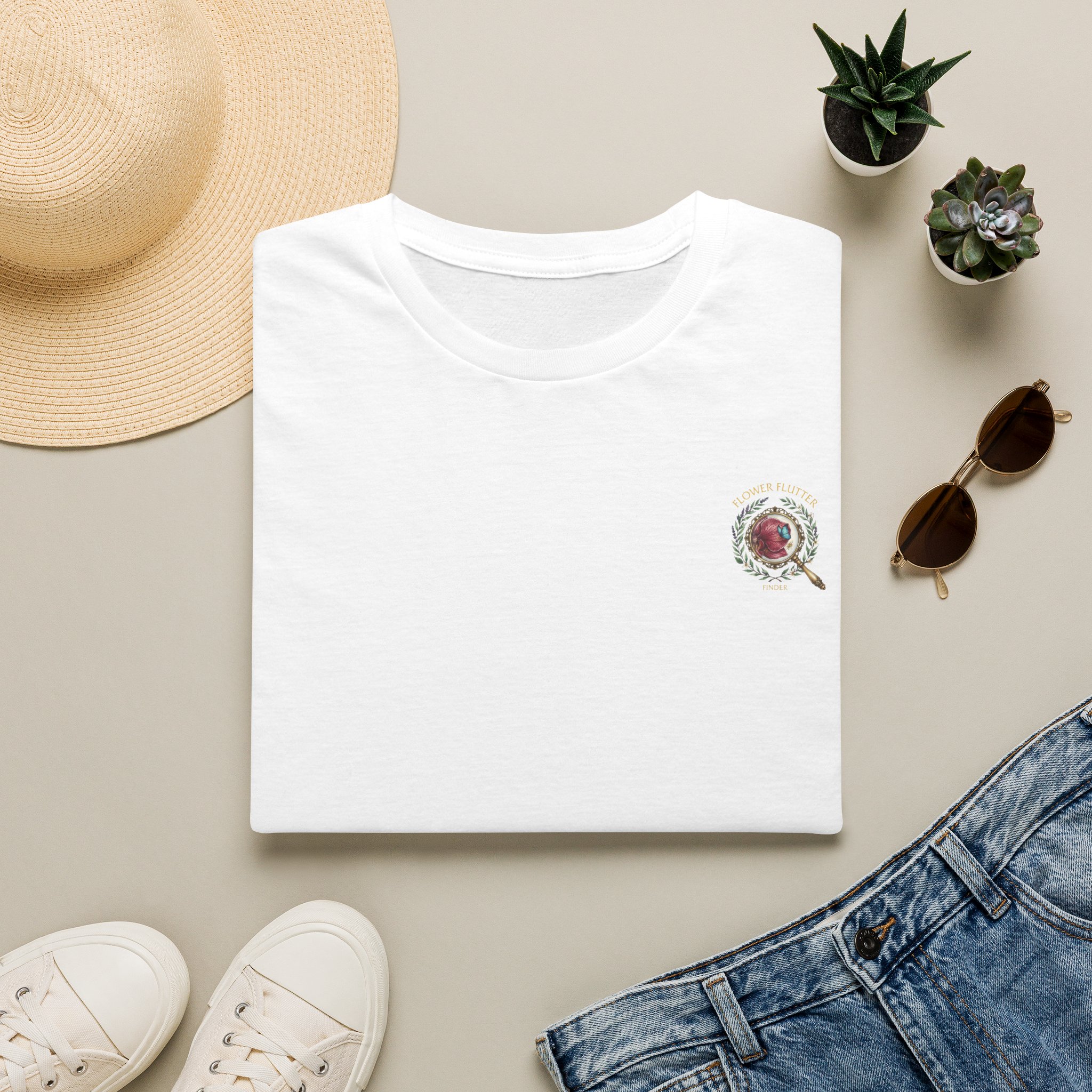 FLOWER FLUTTER FINDER T-shirt — Premium Tee - Image 10