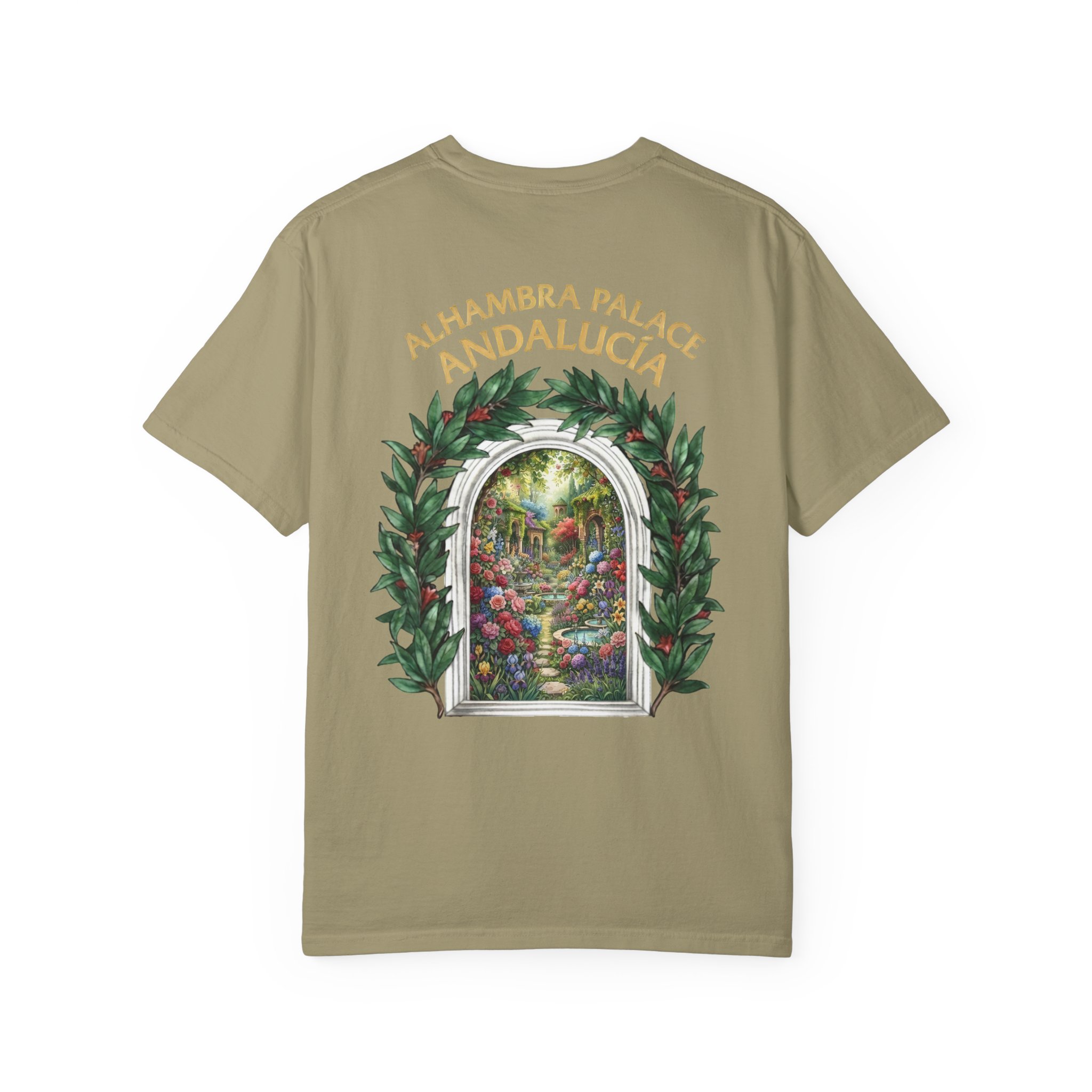 ALHAMBRA PALACE ANDALUCIA T‑Shirt — Vintage Floral Arch Travel Tee - Image 30
