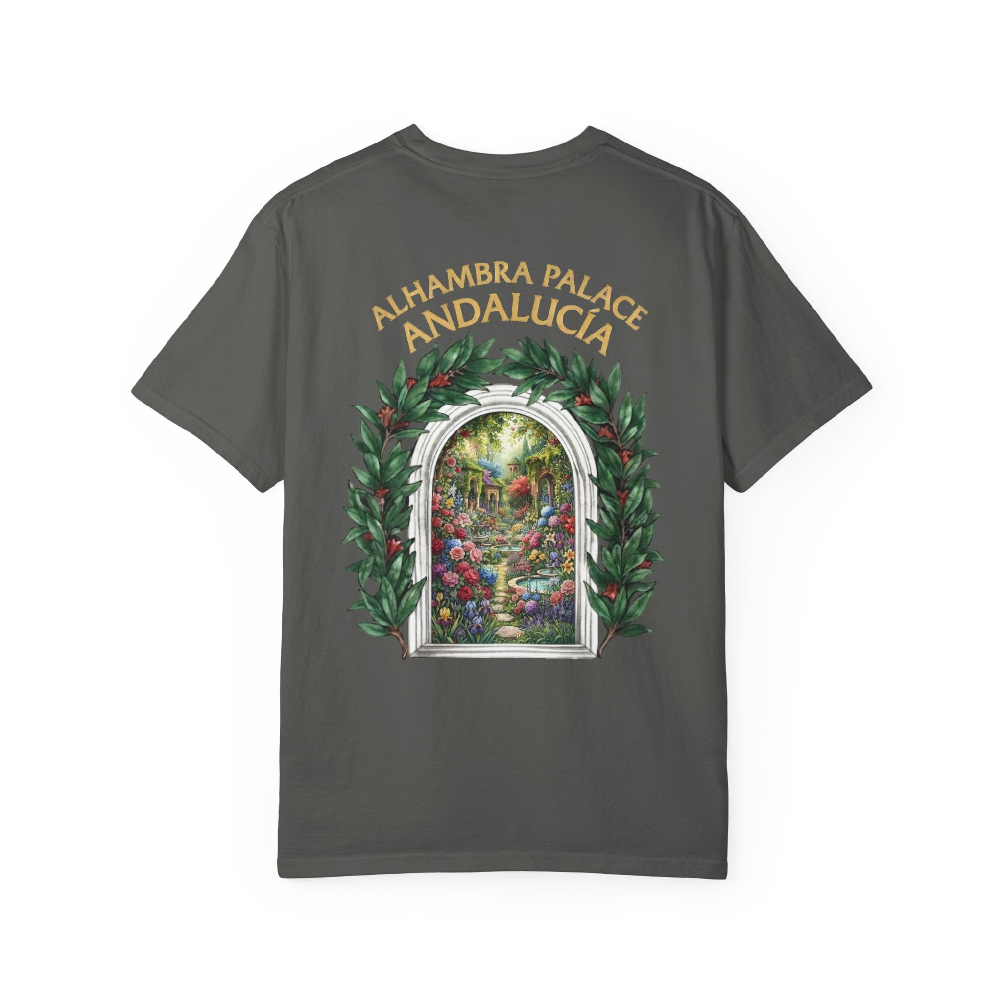 ALHAMBRA PALACE ANDALUCIA T‑Shirt — Vintage Floral Arch Travel Tee - Image 37