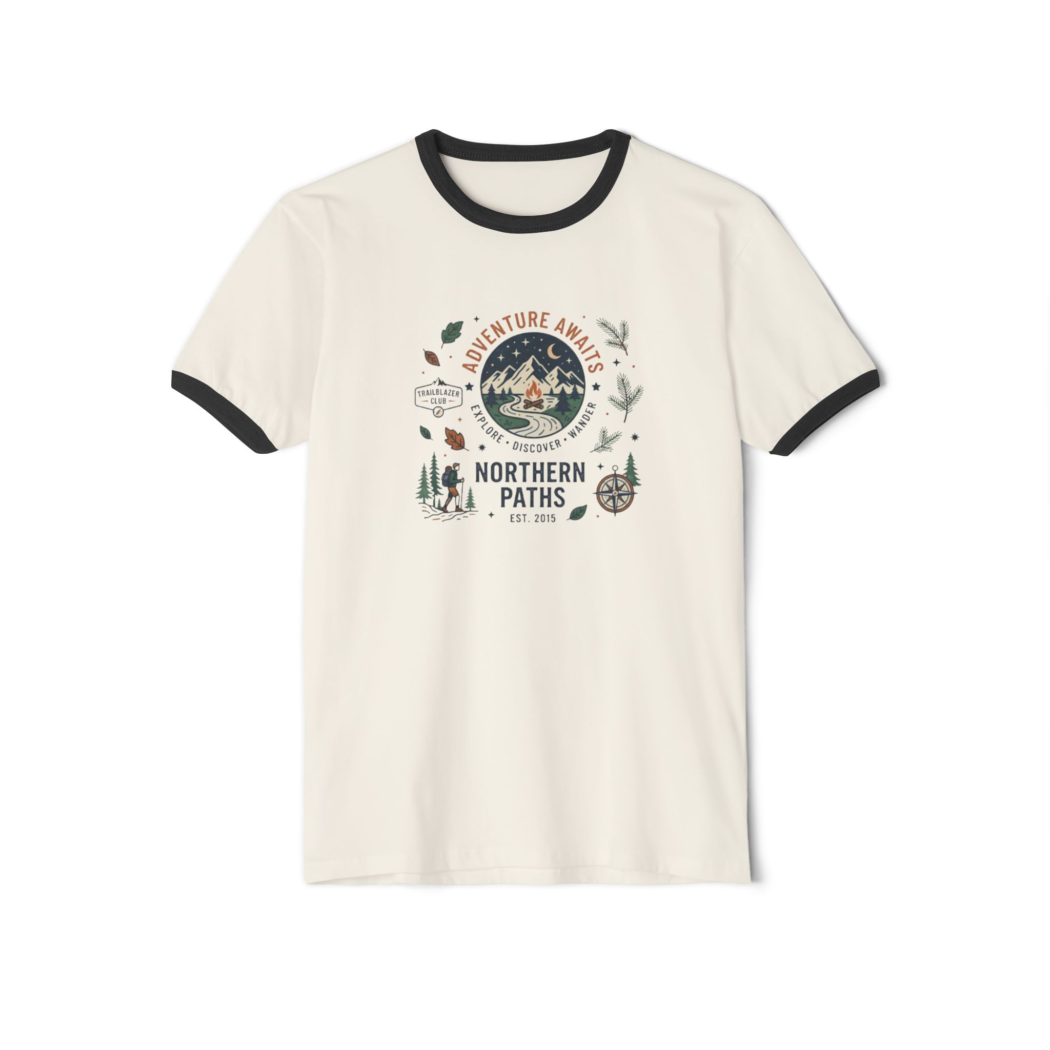 Northern Paths Ringer T‑Shirt — Adventure Awaits Outdoor Graphic Tee - Image 13