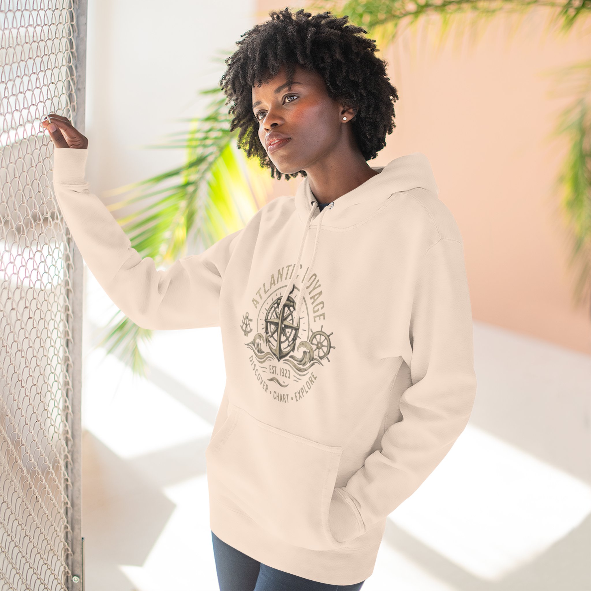 Nautical Anchor Compass Hoodie — Atlantic Voyage Graphic Pullover - Image 23