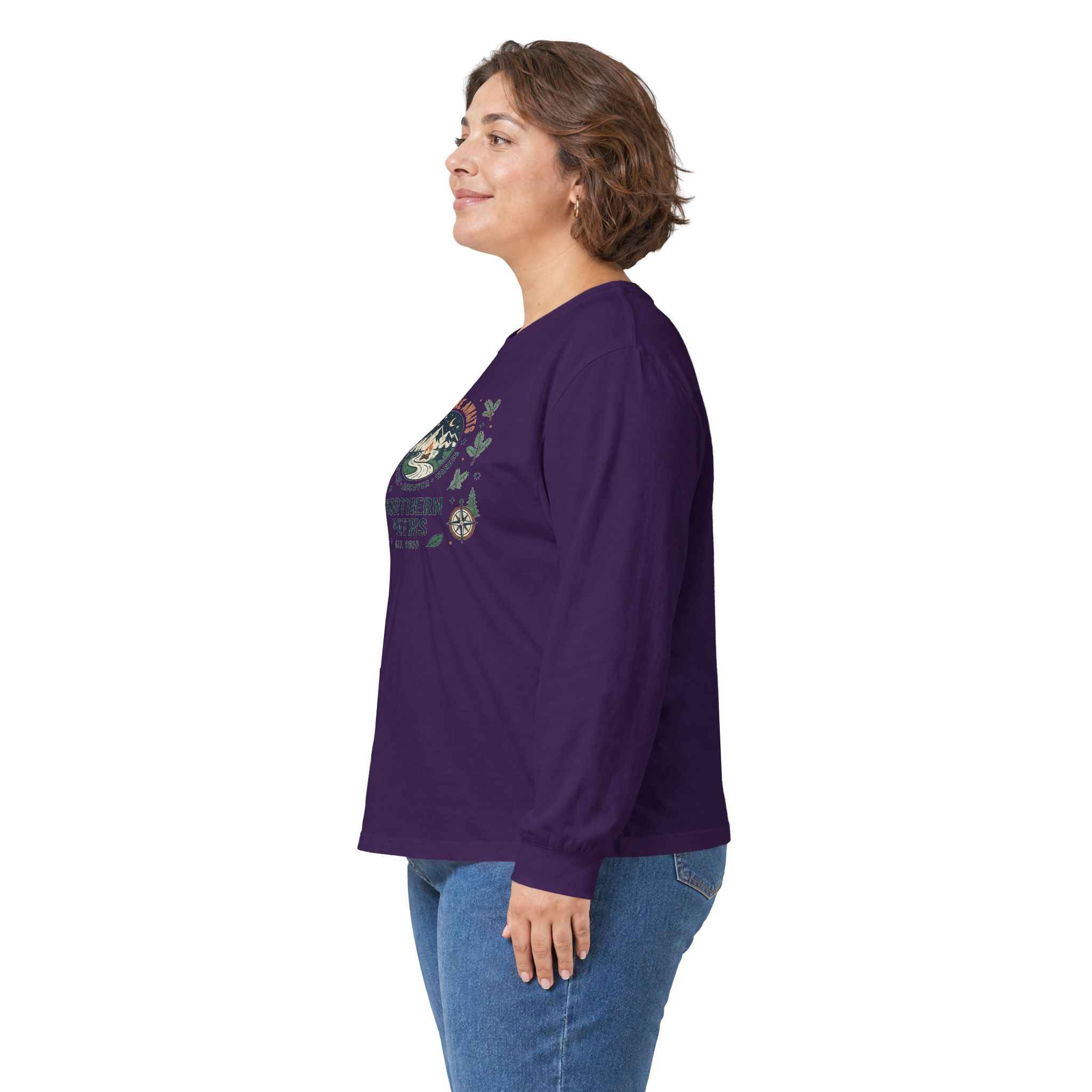 Northern Paths Nature Long Sleeve Tee — Adventure Patch Graphic - Image 34