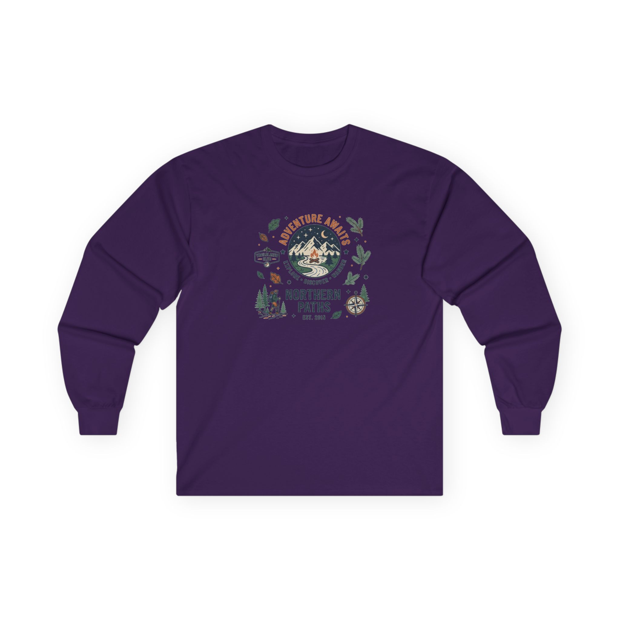 Northern Paths Nature Long Sleeve Tee — Adventure Patch Graphic - Image 31