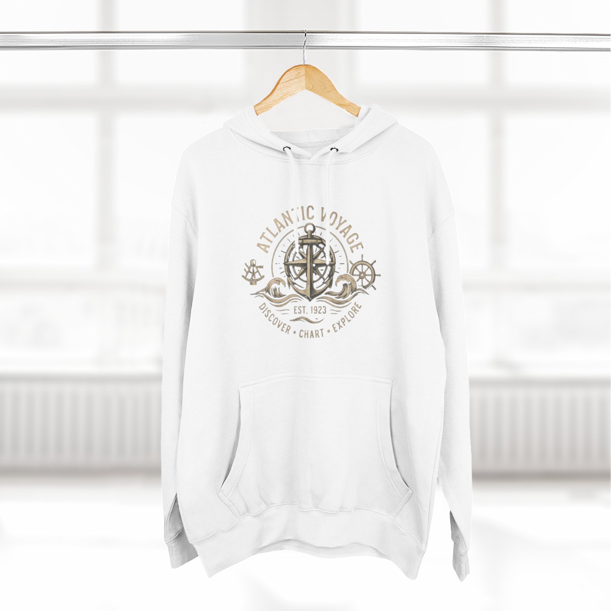 Nautical Anchor Compass Hoodie — Atlantic Voyage Graphic Pullover - Image 10