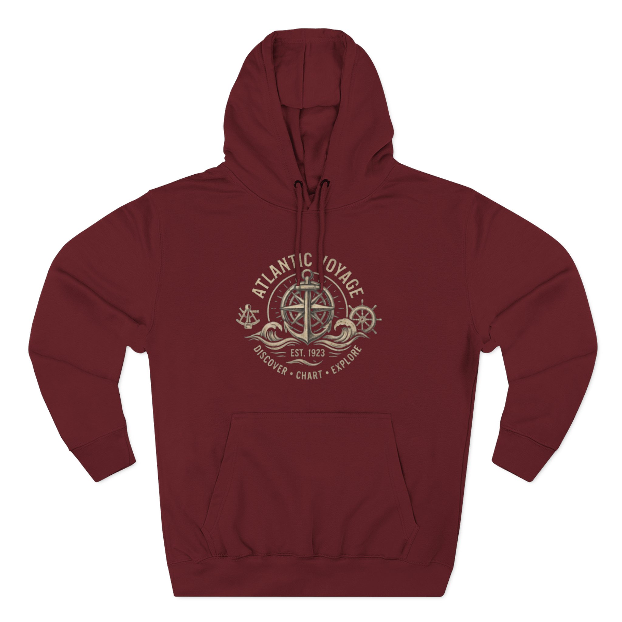 Nautical Anchor Compass Hoodie — Atlantic Voyage Graphic Pullover - Image 2