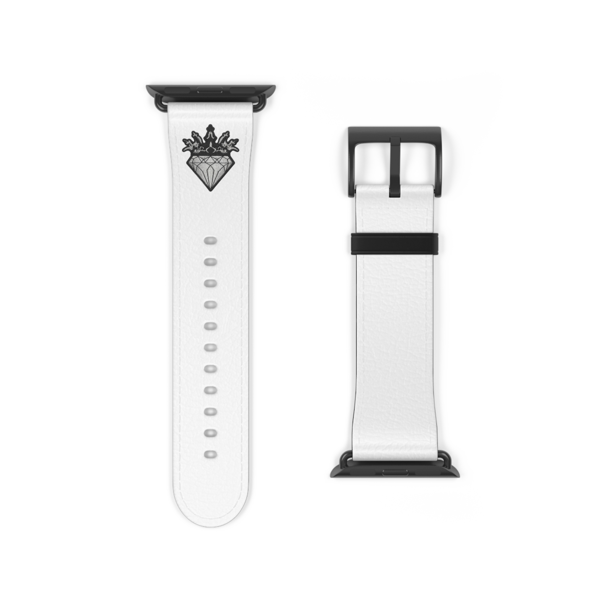 White Leather Watch Band | DIAMOND AND CO - Image 3