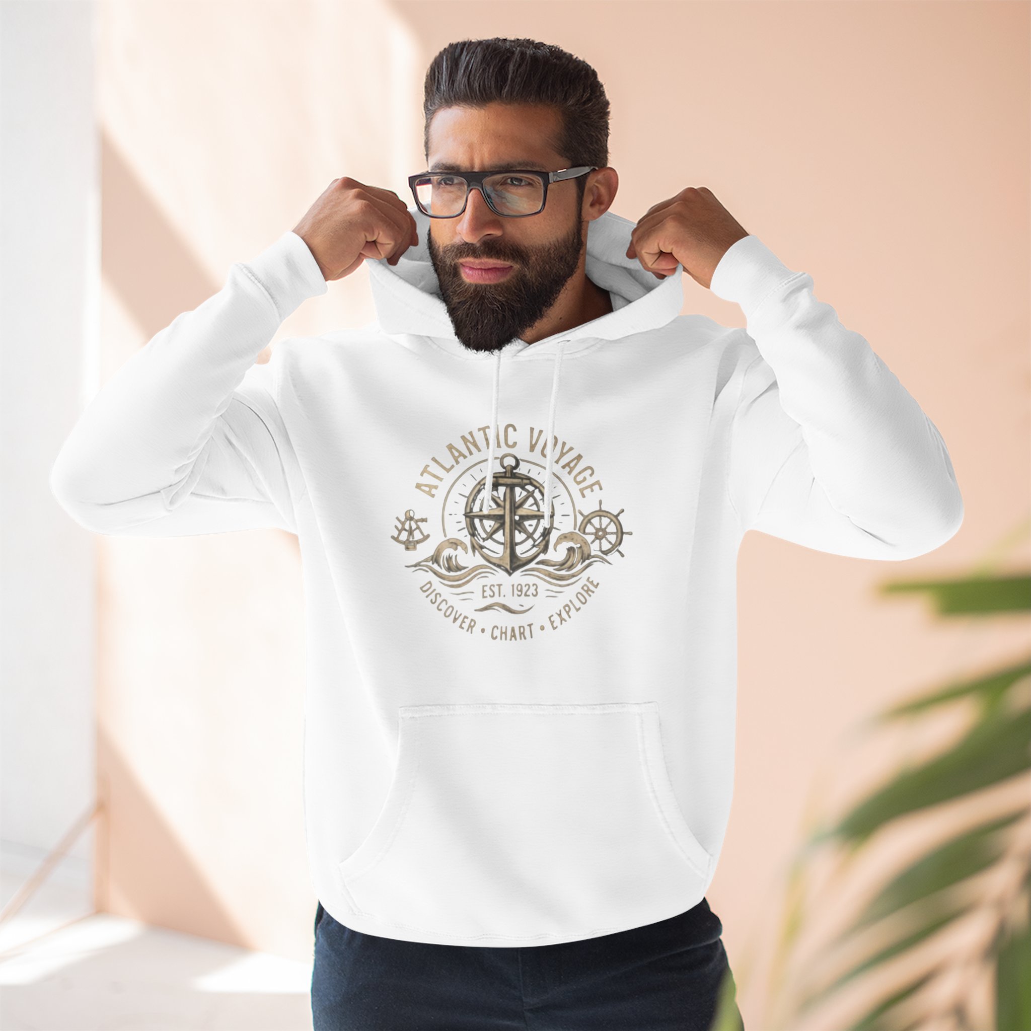 Nautical Anchor Compass Hoodie — Atlantic Voyage Graphic Pullover - Image 11
