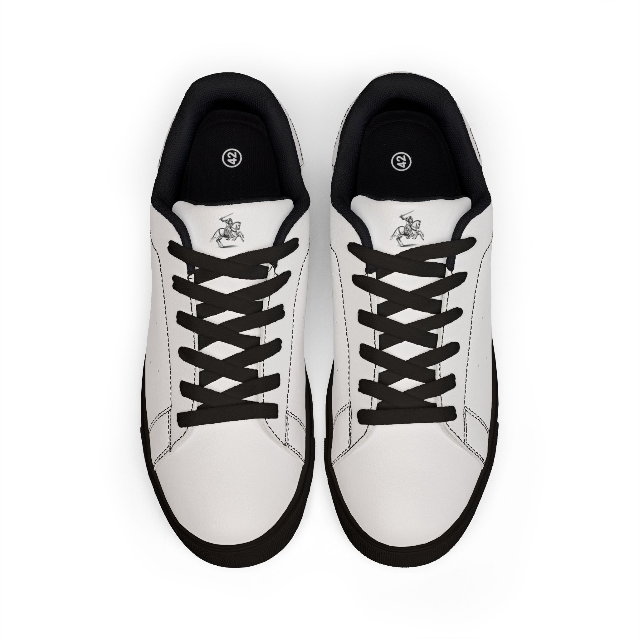THE KNIGHT OF THE LIGHT CO — Men's White Leather Low-Top Sneakers — Minimal Casual Everyday Shoes - Image 5