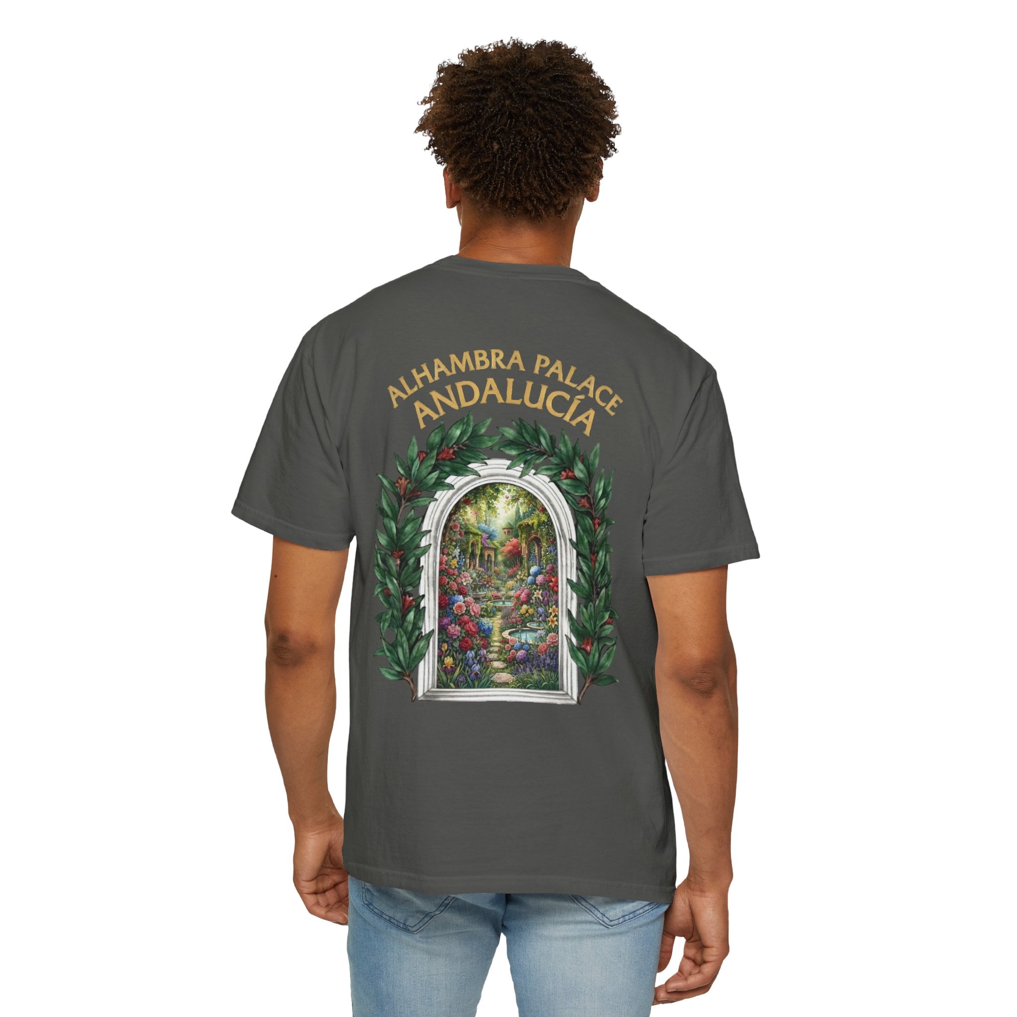 ALHAMBRA PALACE ANDALUCIA T‑Shirt — Vintage Floral Arch Travel Tee - Image 42