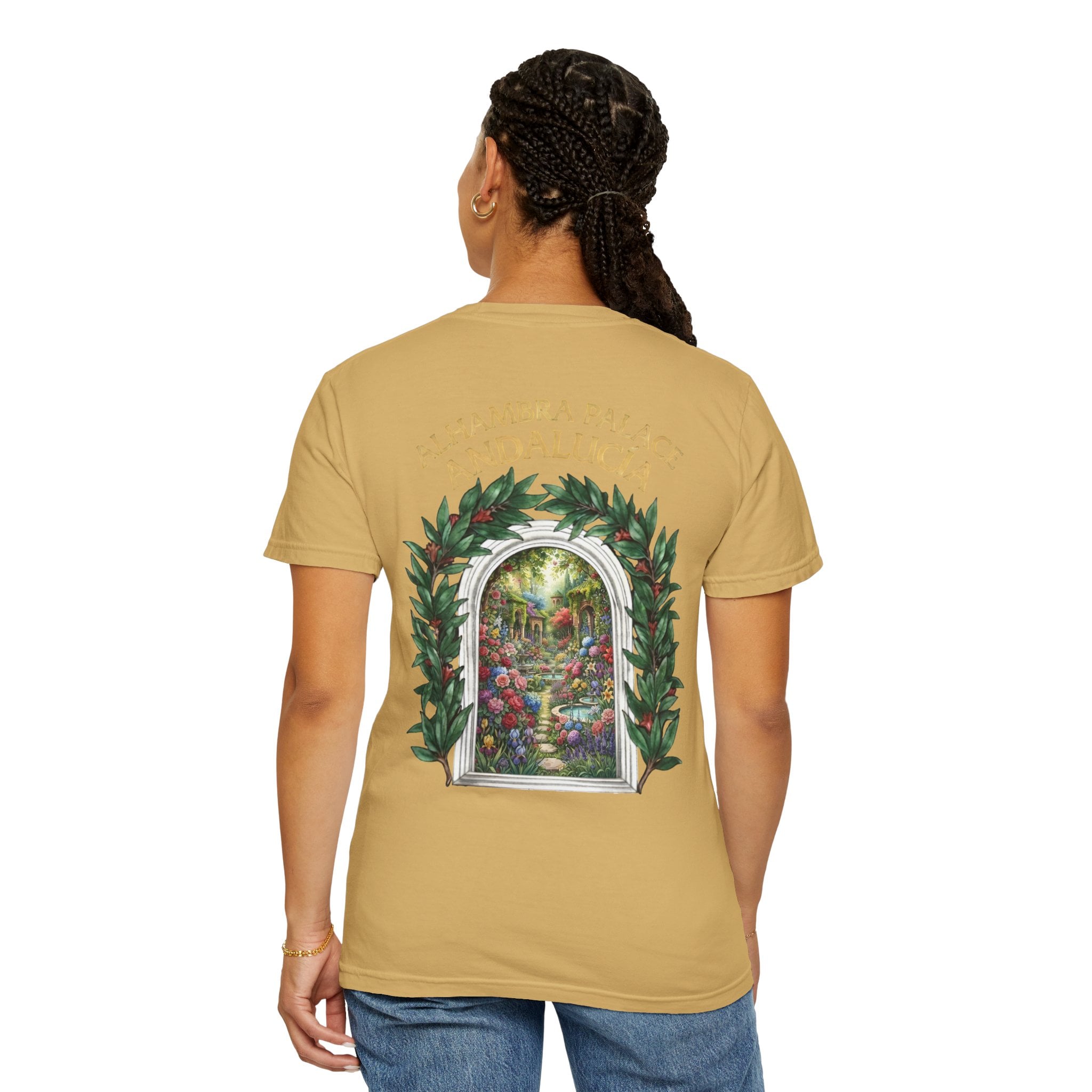 ALHAMBRA PALACE ANDALUCIA T‑Shirt — Vintage Floral Arch Travel Tee - Image 19