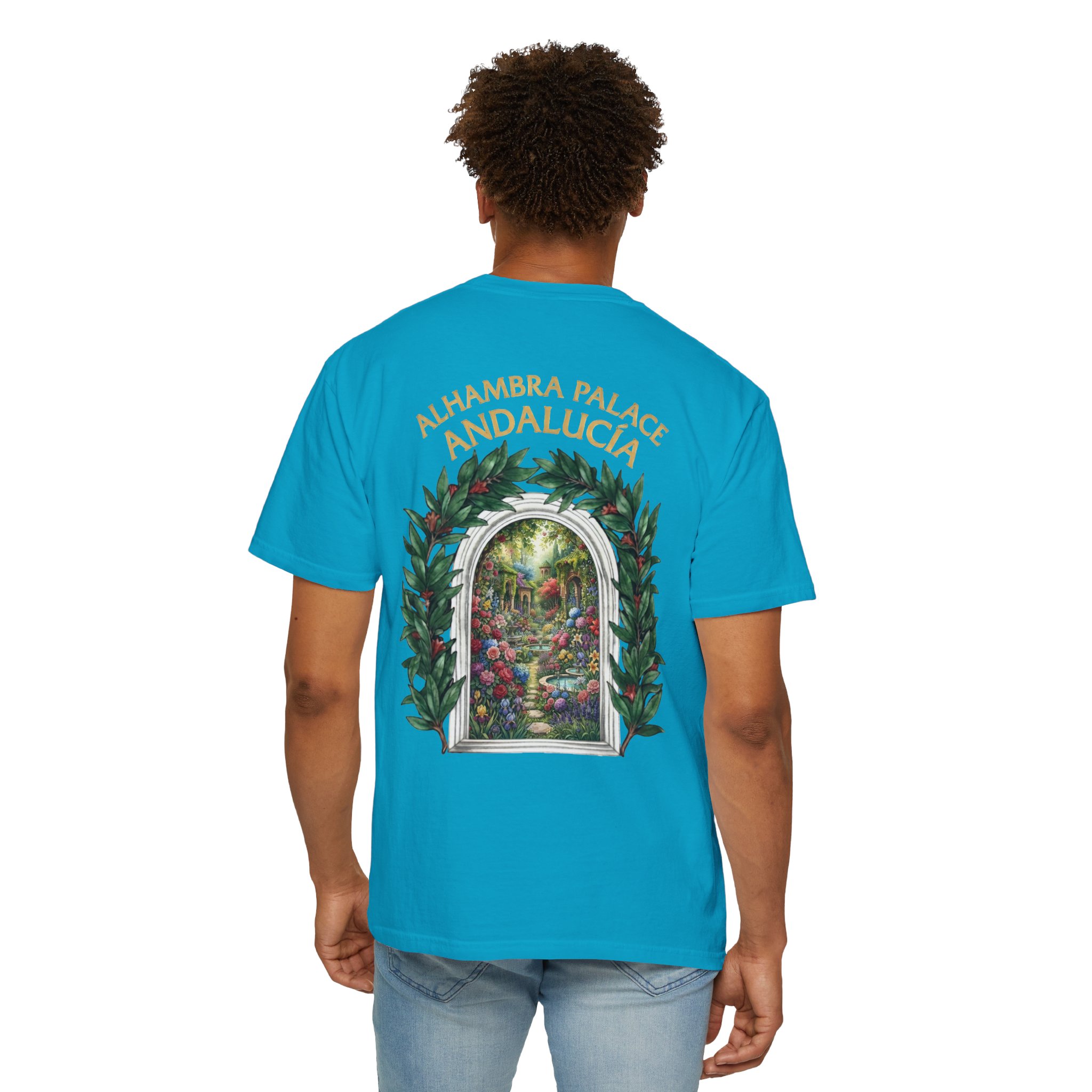ALHAMBRA PALACE ANDALUCIA T‑Shirt — Vintage Floral Arch Travel Tee - Image 70