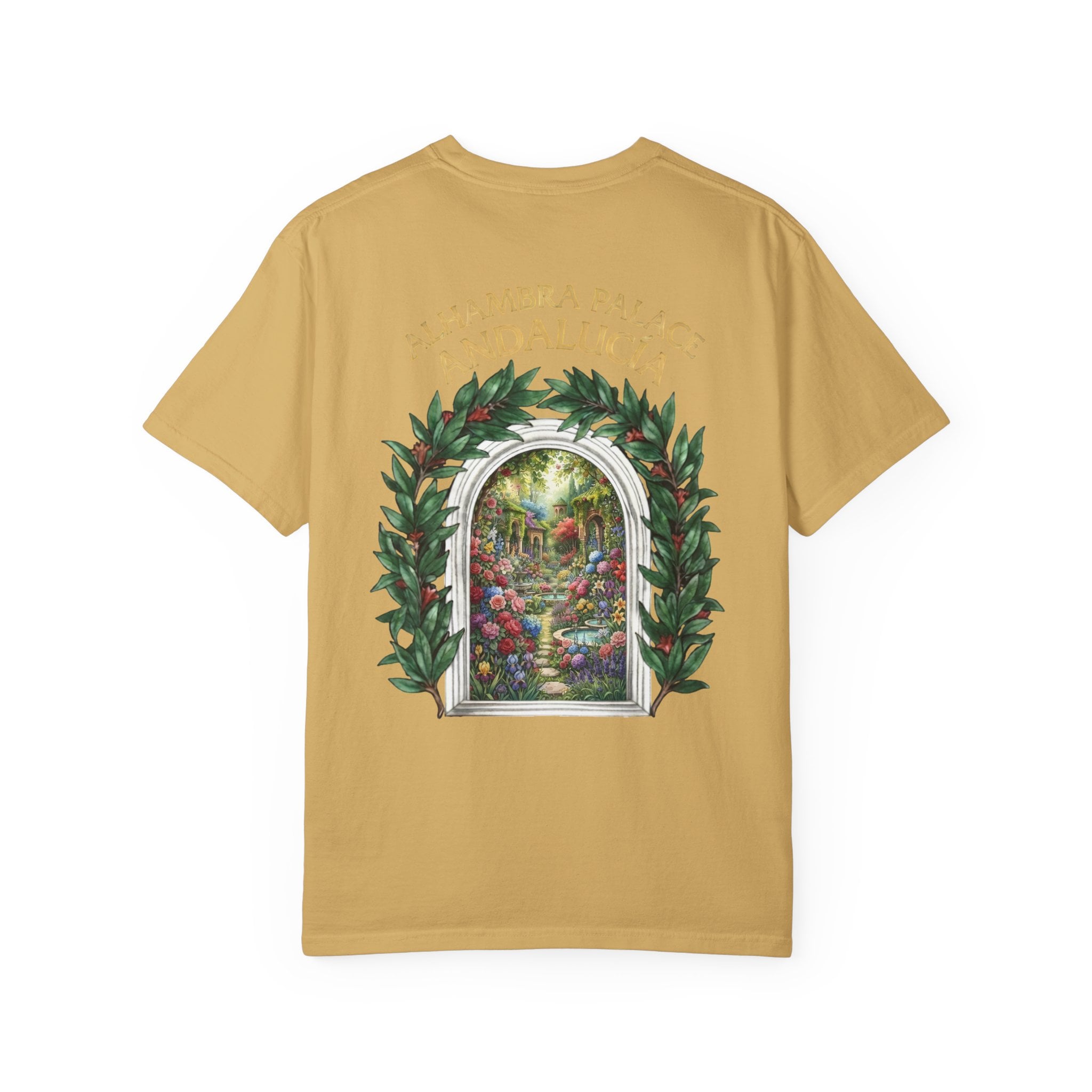 ALHAMBRA PALACE ANDALUCIA T‑Shirt — Vintage Floral Arch Travel Tee - Image 16
