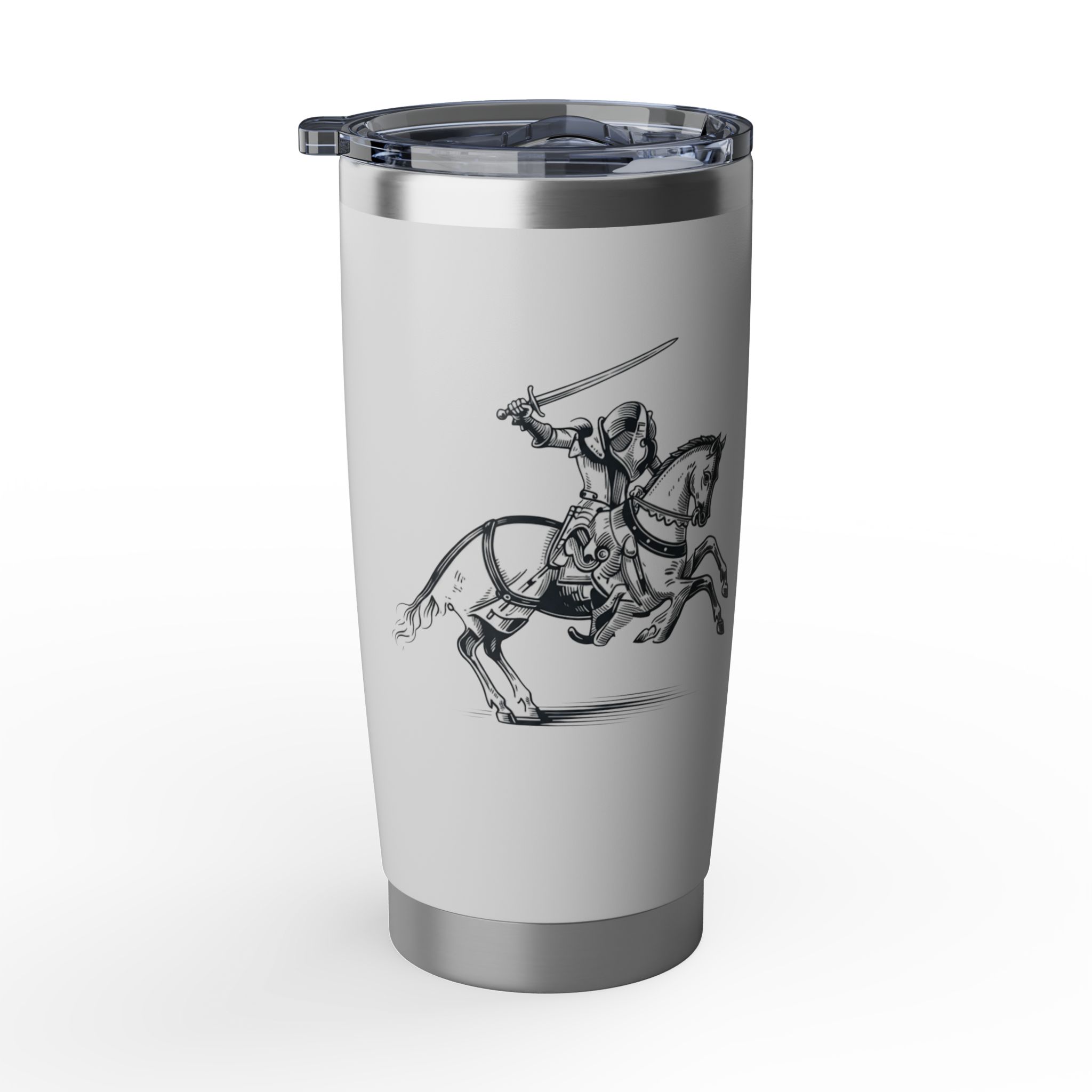 THE KNIGHT OF THE LIGHT TUMBLER— Minimal Equestrian Knight Stainless Travel Mug - Image 5