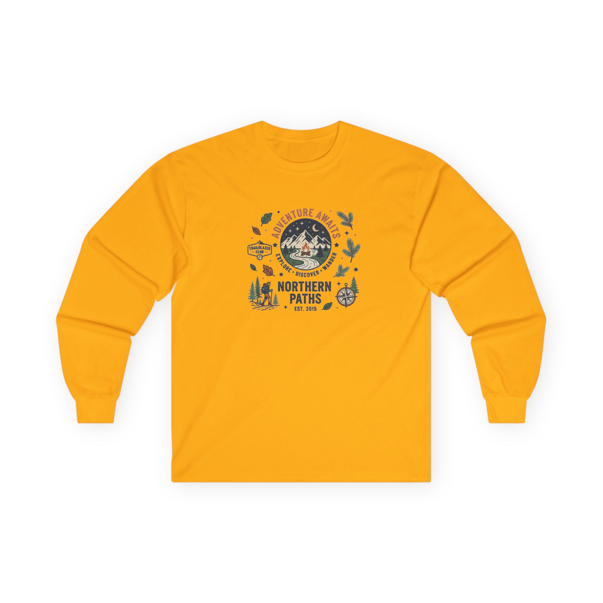 Northern Paths Nature Long Sleeve Tee — Adventure Patch Graphic - Image 16