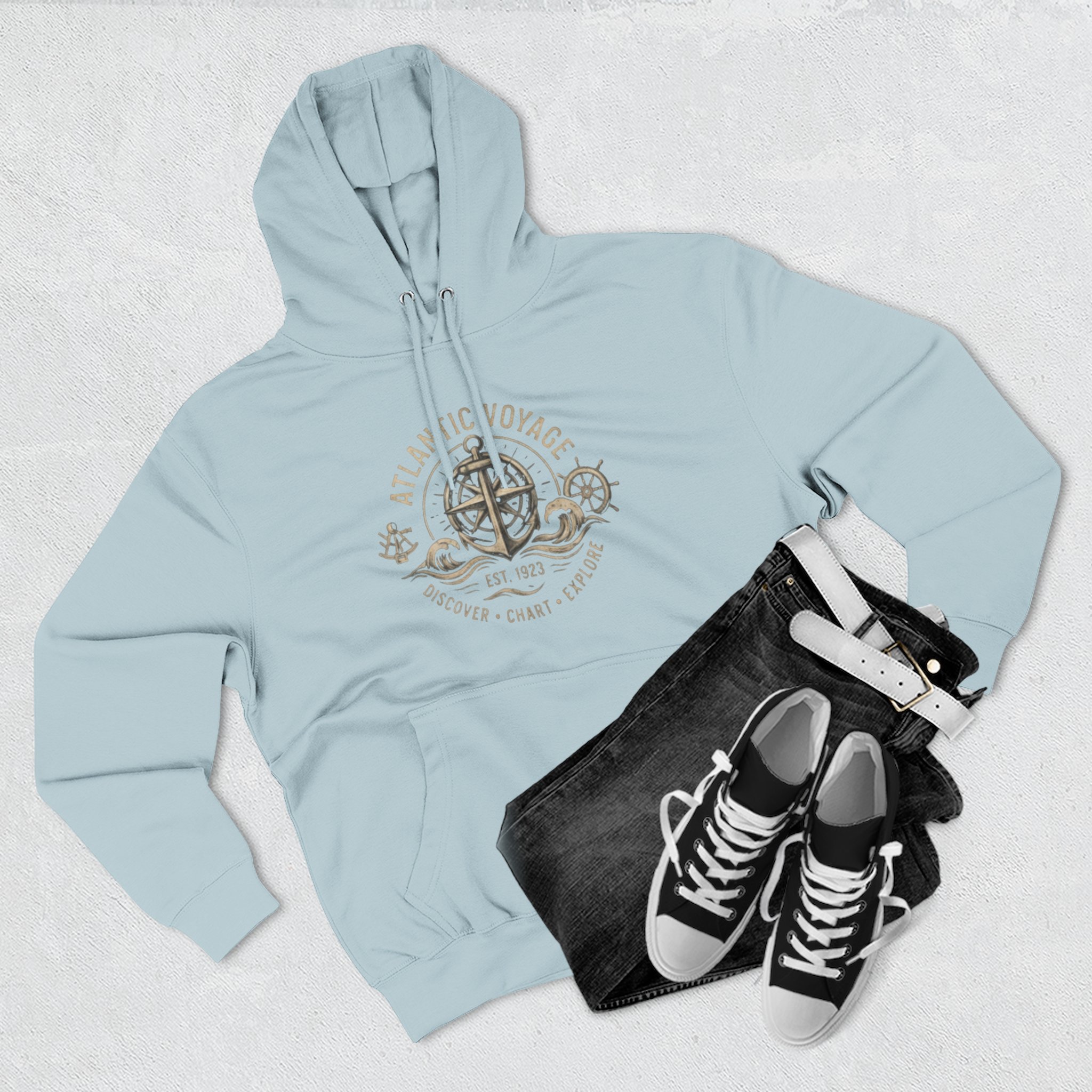 Nautical Anchor Compass Hoodie — Atlantic Voyage Graphic Pullover - Image 32