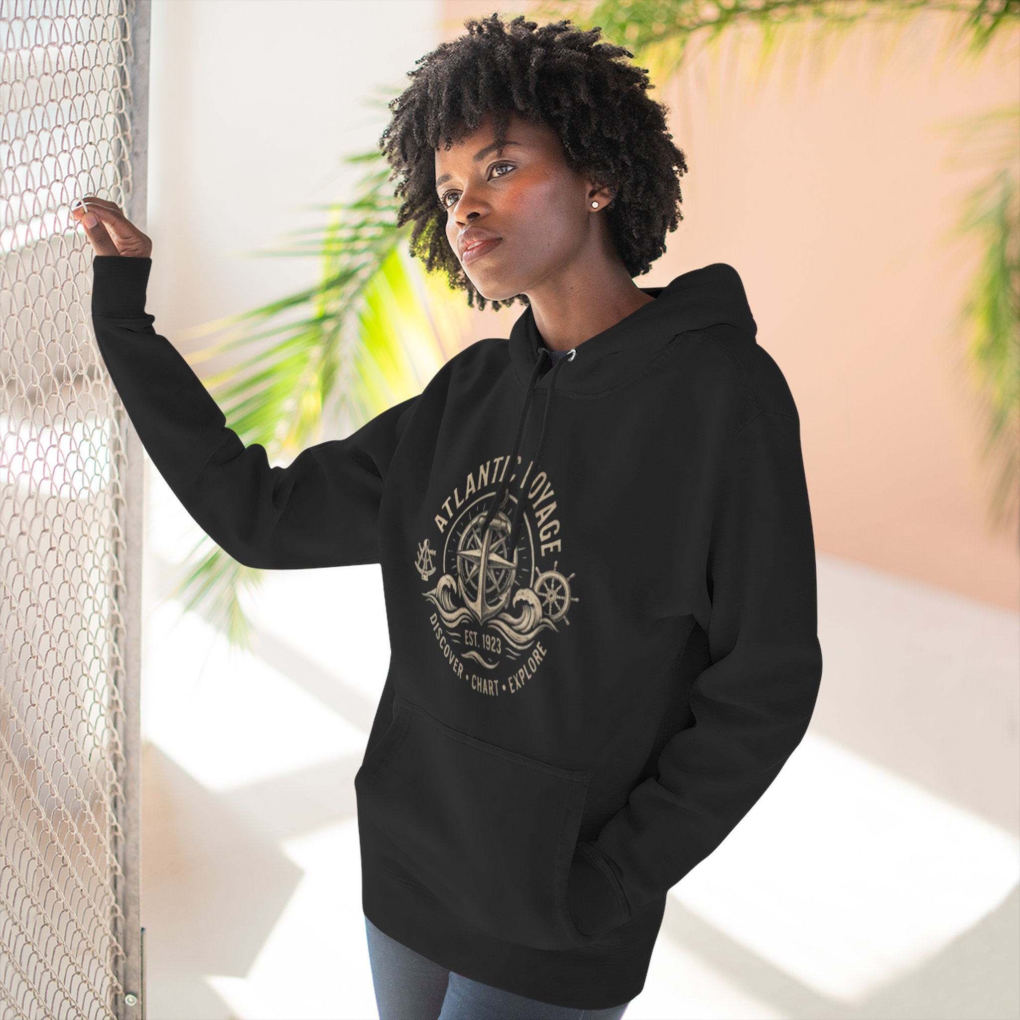 Nautical Anchor Compass Hoodie — Atlantic Voyage Graphic Pullover - Image 17