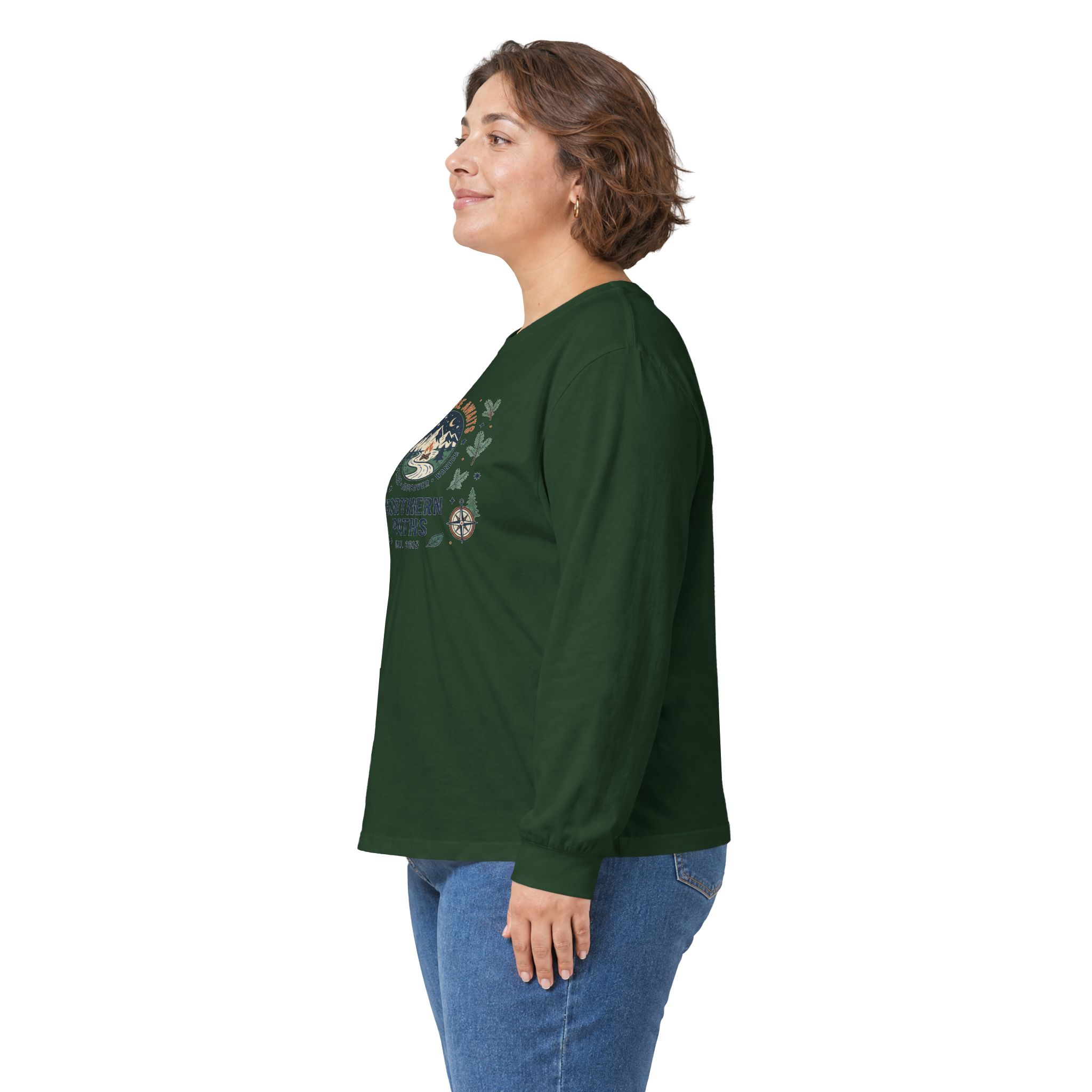 Northern Paths Nature Long Sleeve Tee — Adventure Patch Graphic - Image 24