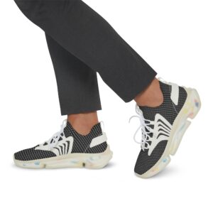 DIAMOND AND CO  Men's White Mesh Sneakers — Lightweight Breathable Athletic Shoes with Speckled Sole