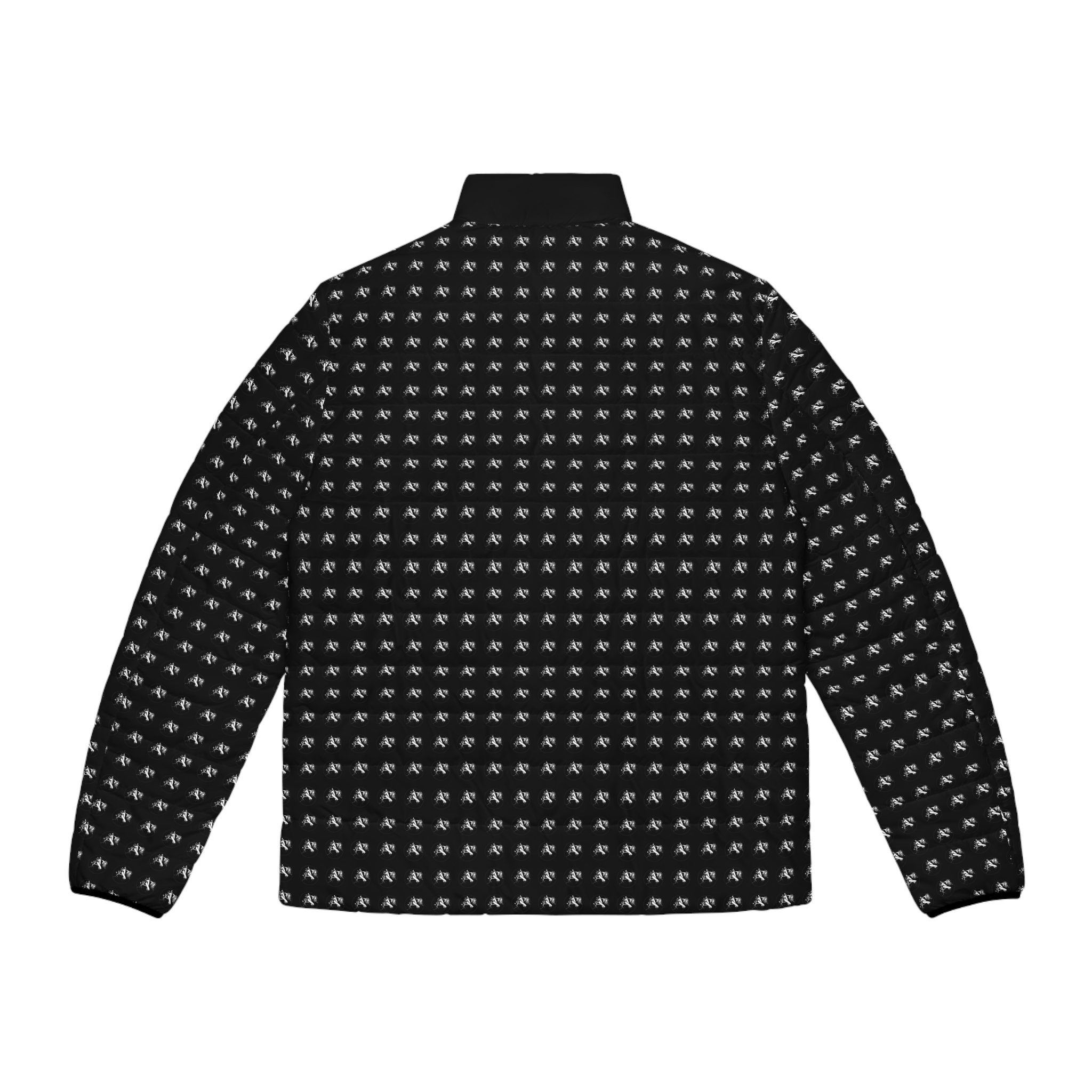 Men’s Black Puffer Jacket Archishop Matrix Evolution Asymmetrical Pattern - Image 3