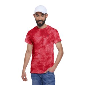 Crystal Red Tie-Dye Tee Archishop Collection — Red Marble Tie Dye T‑Shirt