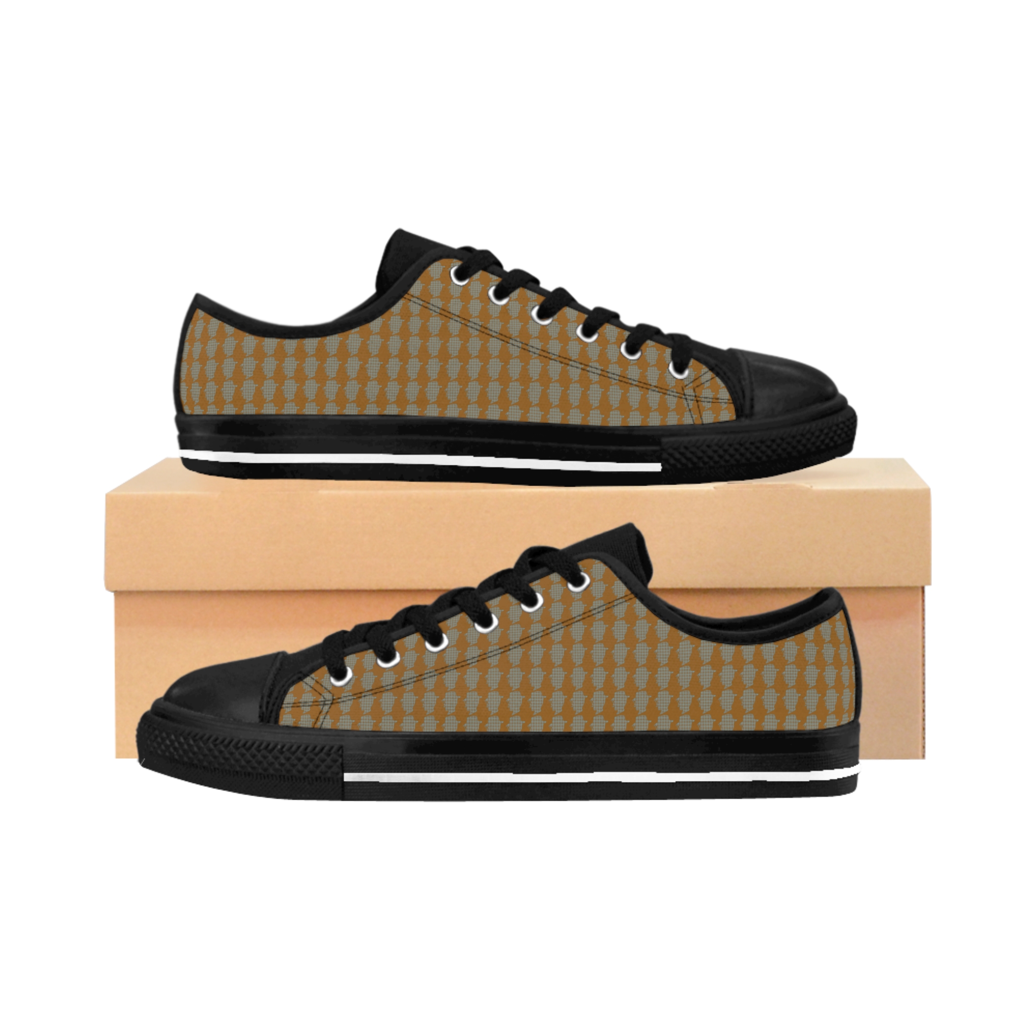 Men’s Brown Plaid Low-Top Sneakers | The Gentleman Co - Image 2