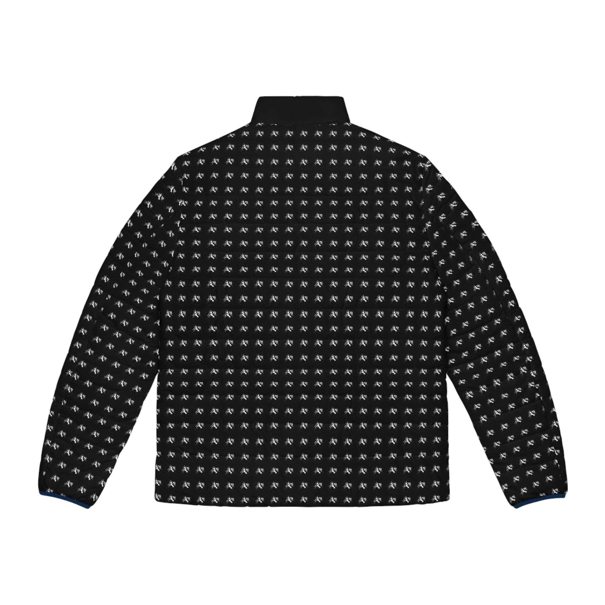 Men’s Black Puffer Jacket Archishop Matrix Evolution Asymmetrical Pattern - Image 8
