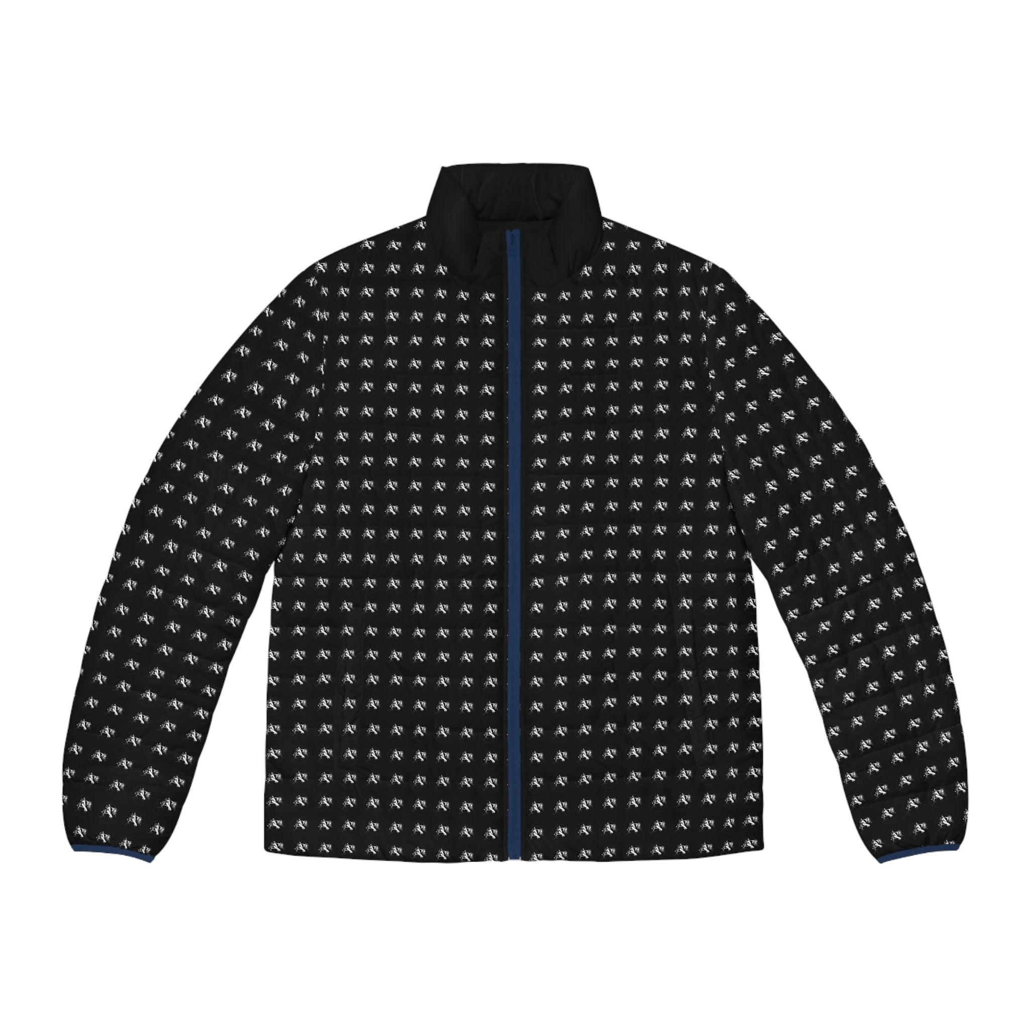 Men’s Black Puffer Jacket Archishop Matrix Evolution Asymmetrical Pattern - Image 7