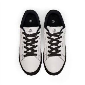 THE KNIGHT OF THE LIGHT CO — Men's White Leather Low-Top Sneakers — Minimal Casual Everyday Shoes