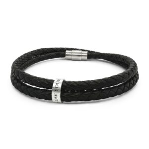 Personalized Leather Bracelet with Beads