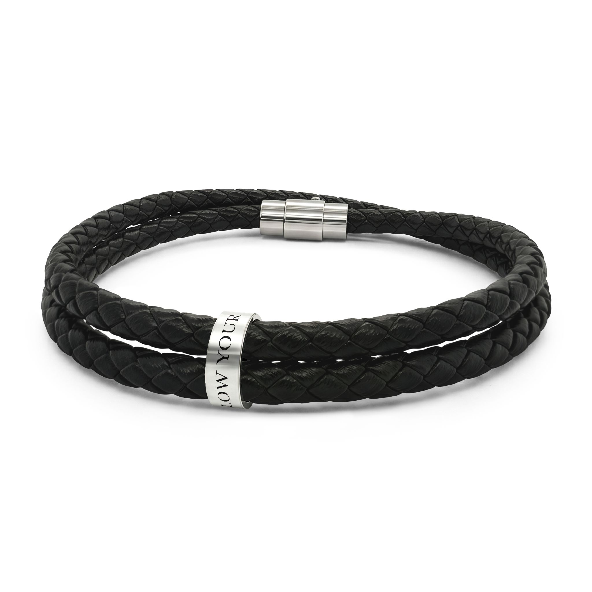 Personalized Leather Bracelet with Beads