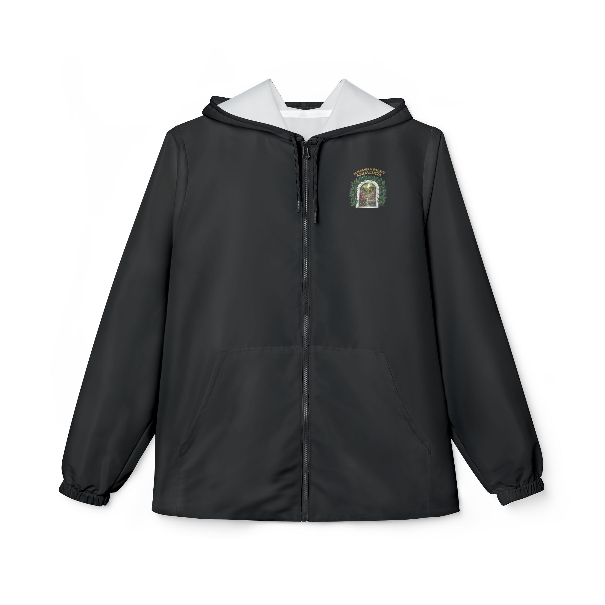 ALHAMBRA PALACE BLACK EDITION Garden Window Windbreaker Jacket — Floral Scenic - Image 3
